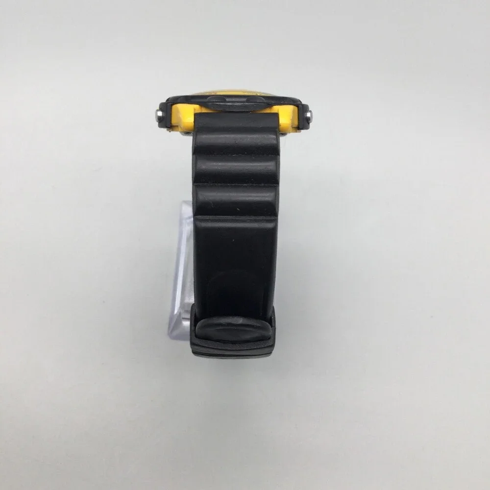 Vintage Guess Indiglo Chrono Men Watch 40mm Yellow Dial Black Rubber New Battery